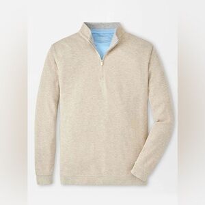 Peter Millar Stone Crown Comfort Quarter-Zip MS25K49 Sweater Tan Beige
